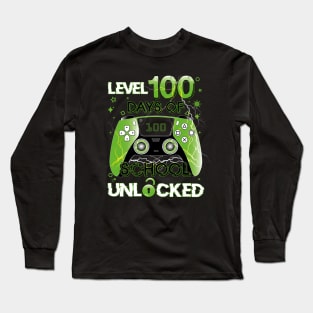 Level 100 Days Of School Unlocked Gamer Gift Long Sleeve T-Shirt